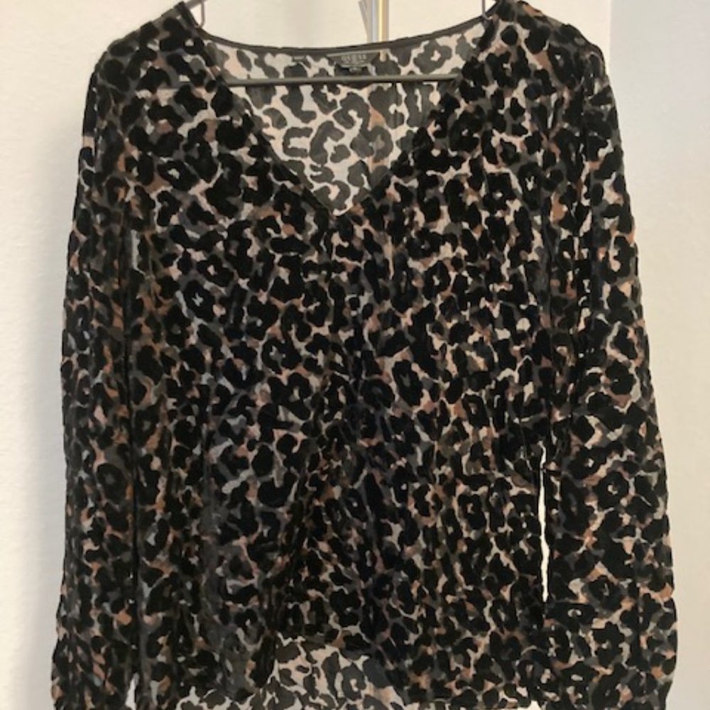 Velvet Leopard Sheer Blouse